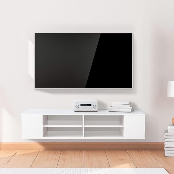 #TV-003WH Wall Mounted TV Console Shelf - White - Image 5
