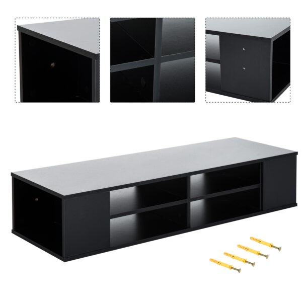 #TV-003BL Wall Mounted TV Console Shelf - Black - Image 7
