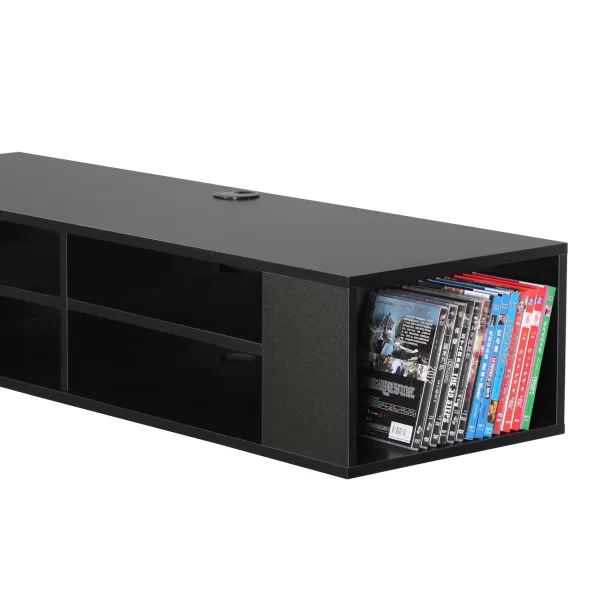 #TV-003BL Wall Mounted TV Console Shelf - Black - Image 3