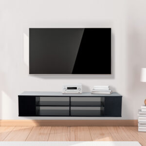#TV-003BL Wall Mounted TV Console Shelf - Black