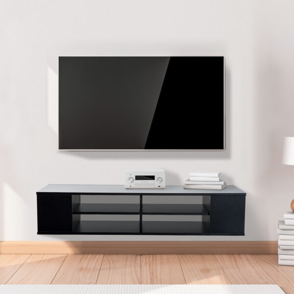 #TV-003BL Wall Mounted TV Console Shelf - Black