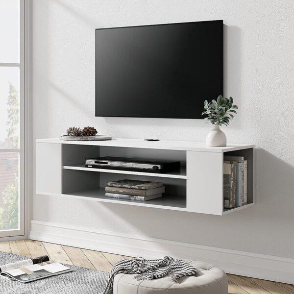 #TV-003BWH Wall Mounted TV Console Shelf - White