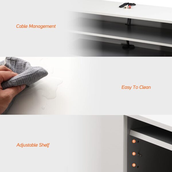 #TV-003BWH Wall Mounted TV Console Shelf - White - Image 5