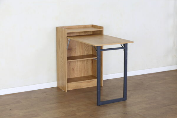 #WM-0210 Oak Metal & Wood Folding Desk - Image 6