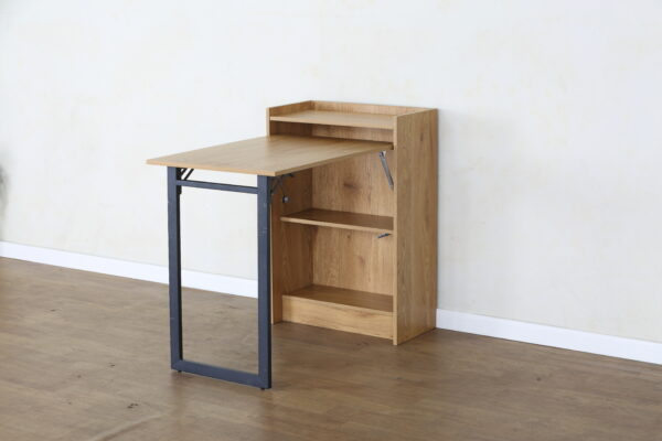 #WM-0210 Oak Metal & Wood Folding Desk - Image 5