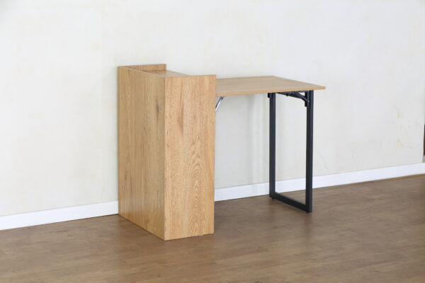 #WM-0210 Oak Metal & Wood Folding Desk - Image 4