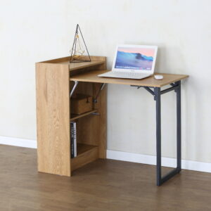 #WM-0210 Oak Metal & Wood Folding Desk