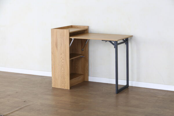 #WM-0210 Oak Metal & Wood Folding Desk - Image 3