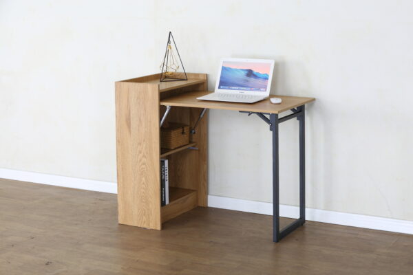 #WM-0210 Oak Metal & Wood Folding Desk