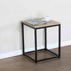 #WM-0218 Oak Metal & Wood Side Table