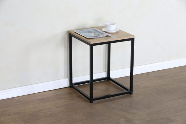 #WM-0218 Oak Metal & Wood Side Table - Image 5