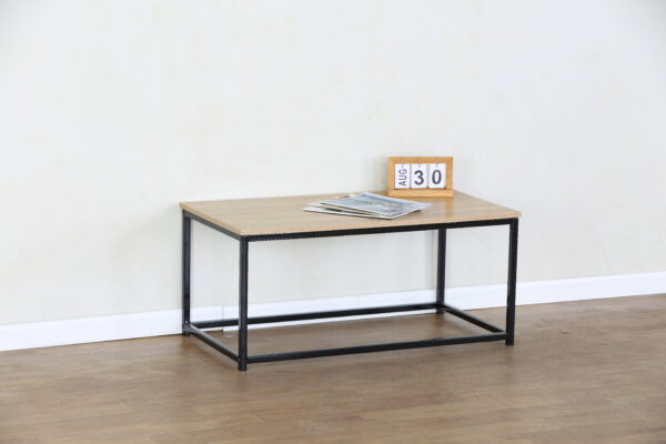 #WM-0220 Oak Metal & Wood Center Table - Image 4