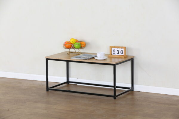 #WM-0220 Oak Metal & Wood Center Table