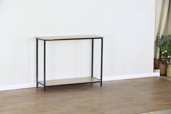 #WM-0224 Oak Metal & Wood Console Table - Image 4