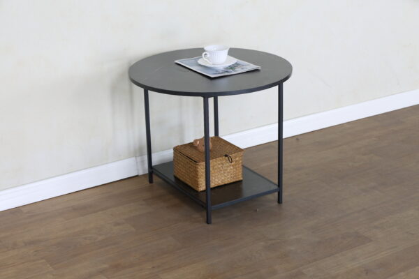 #WM-0230 Black Marble 2PC Wood & Metal Coffee Table Set - Image 3