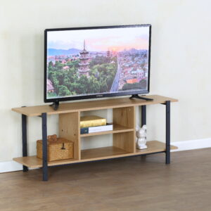 #WM-0273 Oak Wood & Metal TV Stand