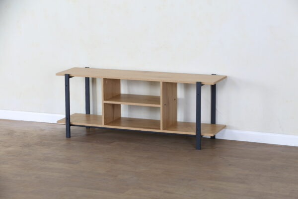 #WM-0273 Oak Wood & Metal TV Stand - Image 6