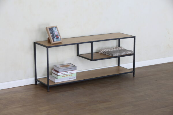 #WM-0286 Oak Wood & Metal TV Stand
