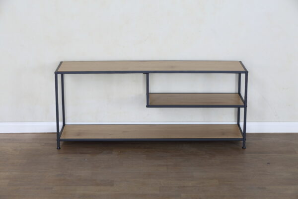 #WM-0286 Oak Wood & Metal TV Stand - Image 4