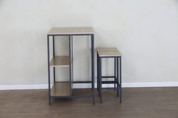 #WM-0297 Oak Metal & Wood 3PCS Island Unit Set - Image 4