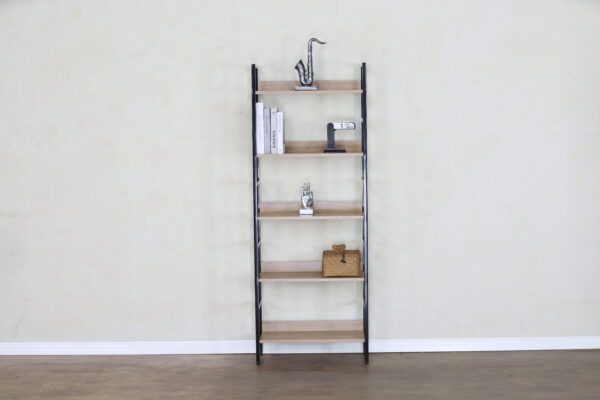 #WM-0105 Oak Metal & Wood 5 Tier Multi-use Shelf - Image 2