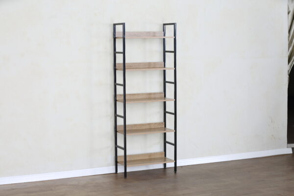 #WM-0105 Oak Metal & Wood 5 Tier Multi-use Shelf - Image 5