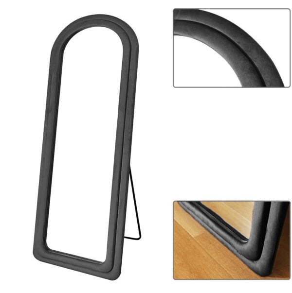 #XM 01-06 Black Arched Flannel Full Length Standing Mirror - Image 3