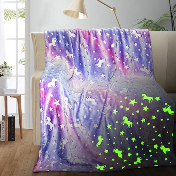 51" x 59" Micro Fleece Kids Glow in the Dark Blanket - Image 2