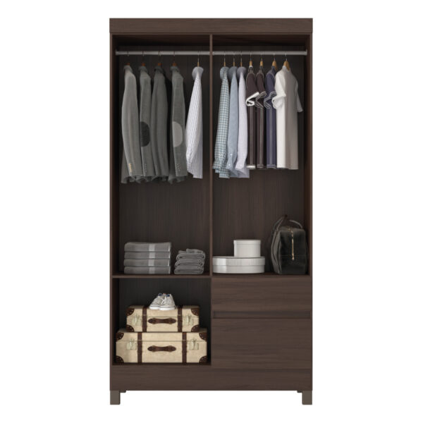 Lotus 4 Door Wardrobe - Coffee Finish - Image 2