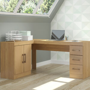 L-Shaped Office Desk - Dakar Oak