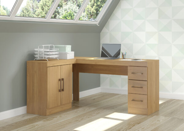 L-Shaped Office Desk - Dakar Oak