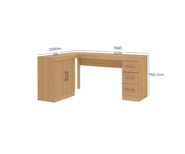 L-Shaped Office Desk - Dakar Oak - Image 2