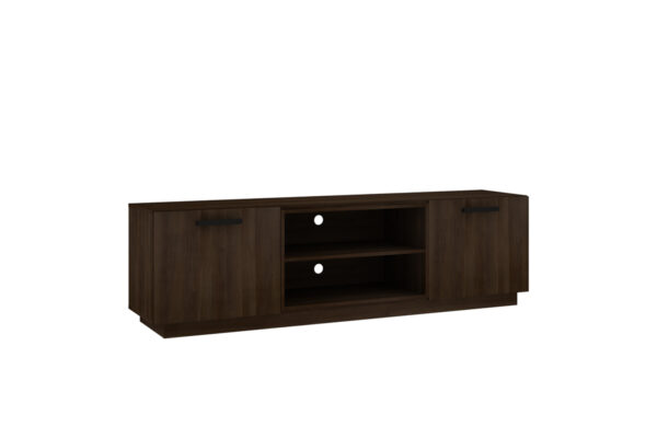 2 Door TV Stand on Wheels - Cafe Brown Finish - Up to a 75" TV - Image 2