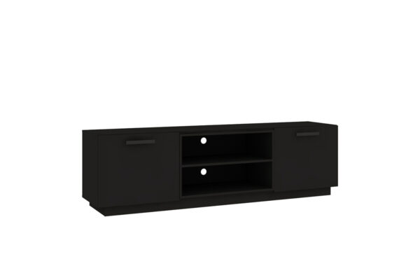 2 Door TV Stand on Wheels - Black Finish - Up to a 75" TV - Image 2