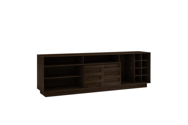Marrakesh TV Stand/Bar Unit - Cafe Brown Finish - Up to a 85" TV - Image 5
