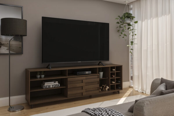 Marrakesh TV Stand/Bar Unit - Cafe Brown Finish - Up to a 85" TV - Image 3