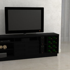 Marrakesh TV Stand/Bar Unit - Black Finish - Up to a 85" TV