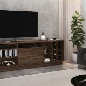 Marrakesh TV Stand/Bar Unit - Cafe Brown Finish - Up to a 85" TV