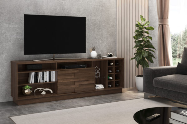Marrakesh TV Stand/Bar Unit - Cafe Brown Finish - Up to a 85" TV