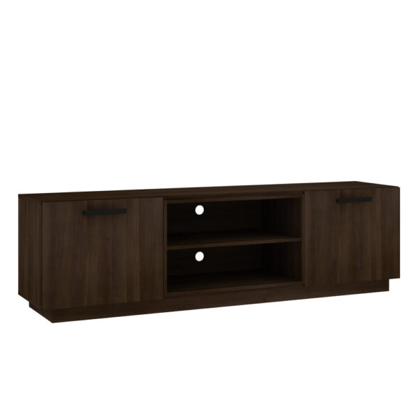 2 Door TV Stand on Wheels - Cafe Brown Finish - Up to a 75" TV