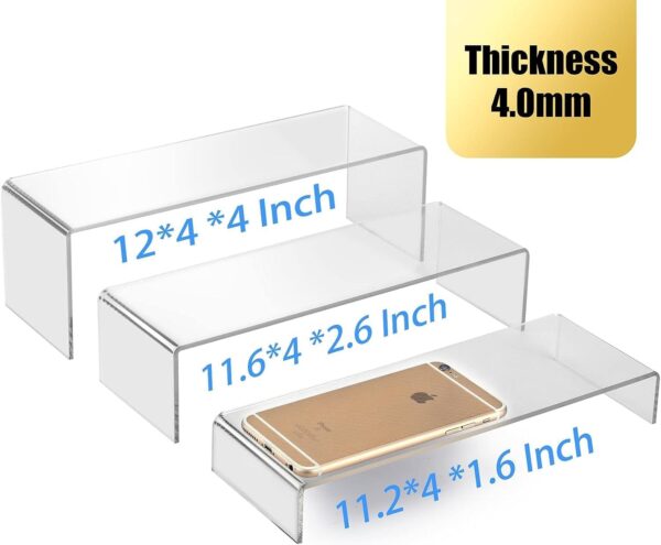 #QW01-71 Clear Acrylic 3PC Display Risers - Image 5