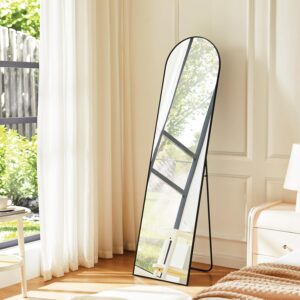 #XM 02-02 Slim Black Arched Standing Mirror - 16" x 59