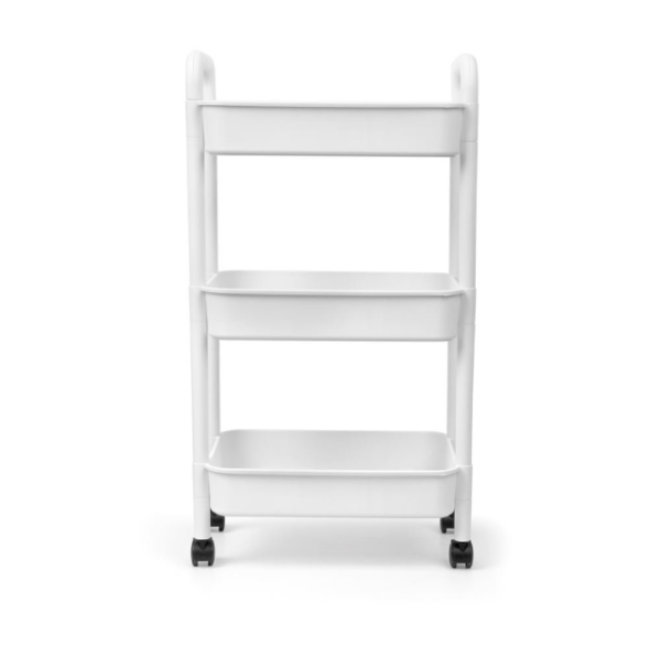 #ZT 06-06 White 3 Tier Plastic Cart - Image 4