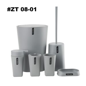 #ZT 08-01/02 Plastic 6PC Bathroom Accessory Set
