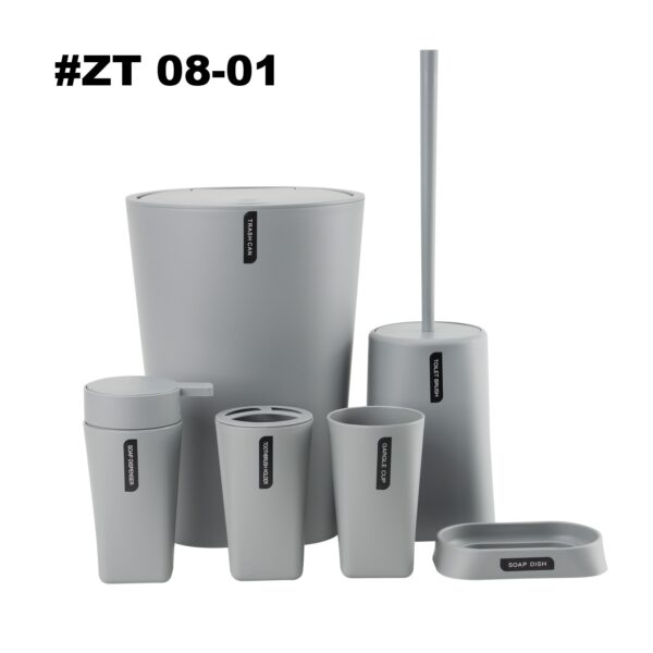 #ZT 08-01/02 Plastic 6PC Bathroom Accessory Set