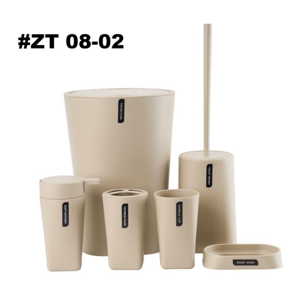 #ZT 08-01/02 Plastic 6PC Bathroom Accessory Set - Image 2