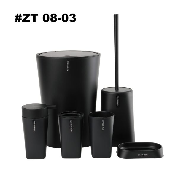 #ZT 08-01/02 Plastic 6PC Bathroom Accessory Set - Image 3