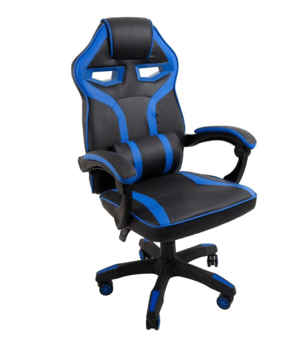 #OC-827 Blue & Black Reclining Leatherette Gaming Chair - Image 3