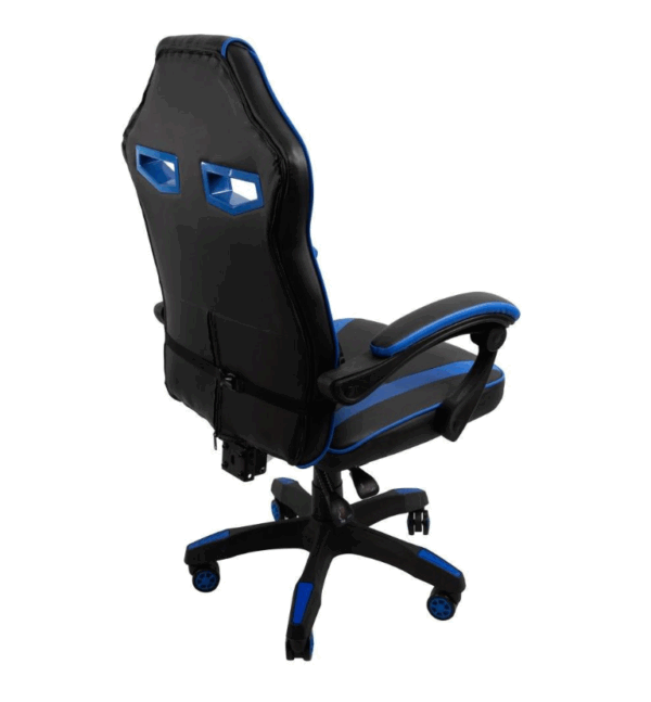 #OC-827 Blue & Black Reclining Leatherette Gaming Chair - Image 4