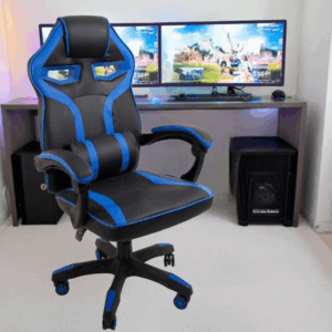 #OC-827 Blue & Black Reclining Leatherette Gaming Chair